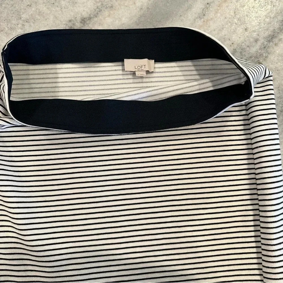 Ann Taylor LOFT Petite Pencil Skirt Black & White Stripped Size LP - Picture 9 of 10